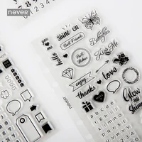never planner decorative accessories transparent seal set stamp for scrapbooking diary diy korean stationery school supplies