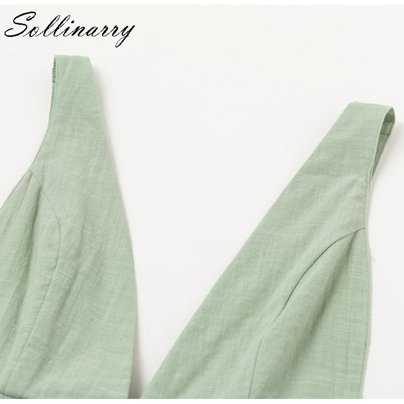 Sollinarry Танк рукавов для женщин сексуальное платье Vestido повседневное Твердые
