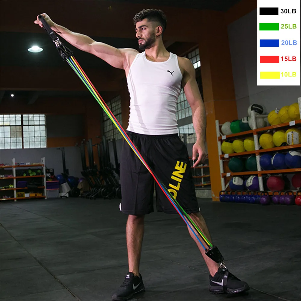17Pcs/Set Latex Resistance Bands Gym door резинки для фитнеса Fitness spain gym equipment for home workout | Спорт и