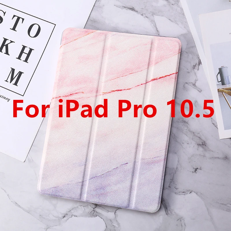 For iPad Air 1 2 Case Marble Pattern Silicon Cover for iPad 9.7 Pro 10.5 Mini 2/3/4/5 Air 10.5 Smart Funda A1893 - Цвет: Red Pro 10.5