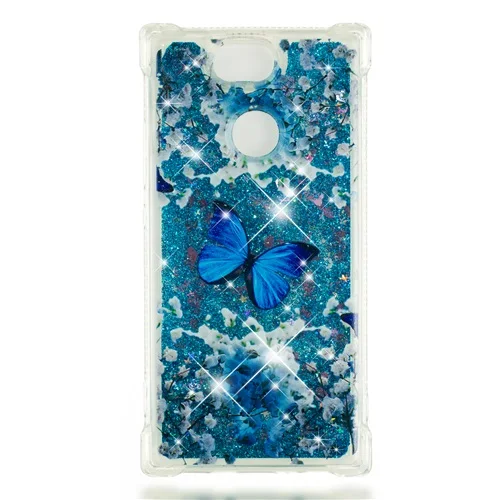 Блестящий Мягкий силиконовый чехол из ТПУ для sony Xperia XA1 XA2 XZ1 XZ2 Compact L2 XZ Premium Liquid Quicksand чехол s - Цвет: Butterfly