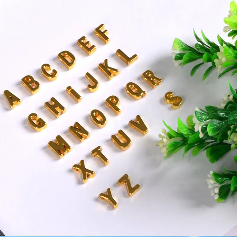 Позолоченные Подвески в виде букв 26 алфавитов 20 шт. подвески для браслетов