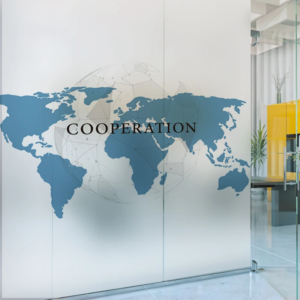 Dicor карта мира Стекло фильм окна/Стеклянная Дверная наклейка матовый прозрачный