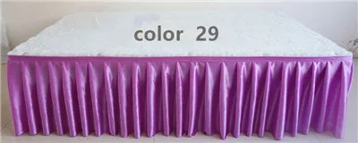 29 purple Ледяной шелк шифон белый цвет свадебный стол юбка Вечерние Банкетный сценический стол юбка скатерть декоративная - Цвет: 29 purple