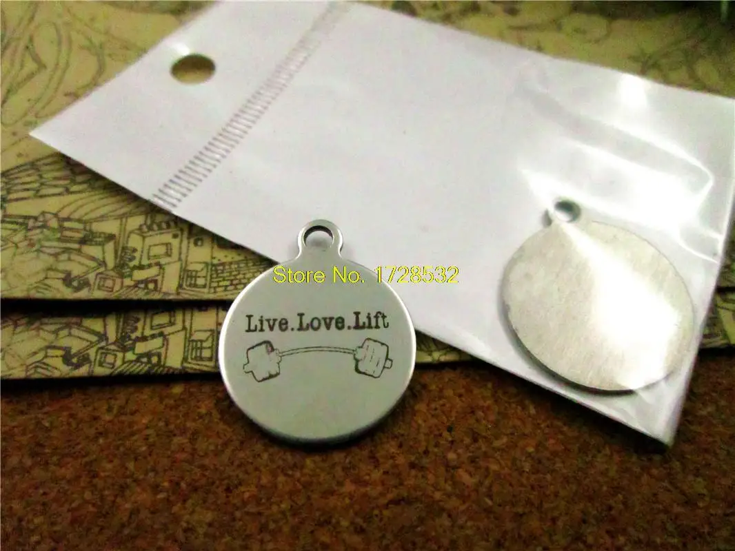10pcs подвески из нержавеющей стали &quotЖивая Любовь лифт штанга&quot DIY Подвески для