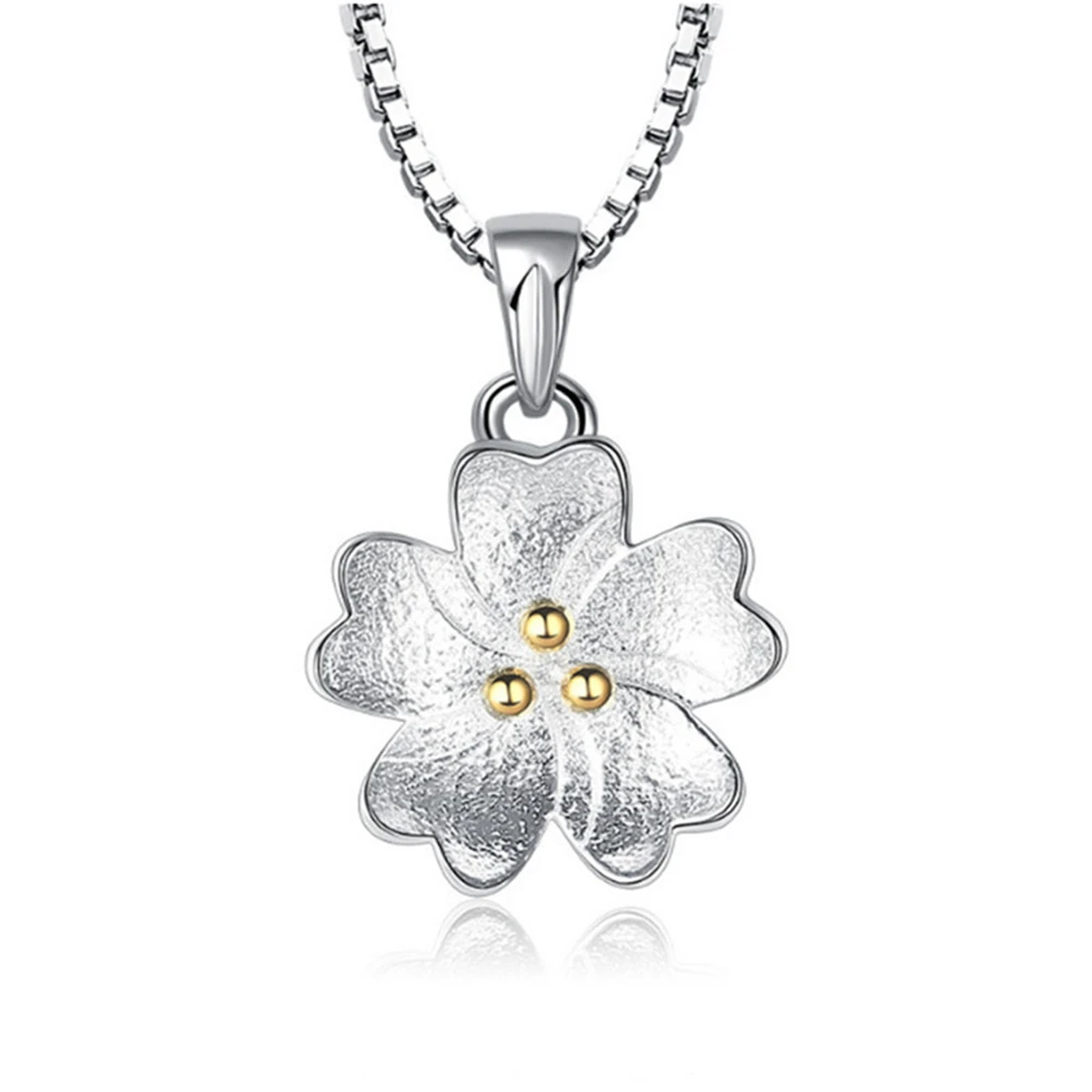 

NEHZY S925 Stamp New fashion simple female flowers silver necklace pendant garden sweet small fresh cherry pendant jewelry gifts