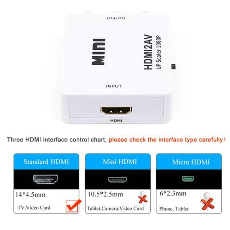 Преобразователь HDMI в RCA AV Dehyaton адаптер для Android TV смарт бокса ноутбука Chromecast 1080P 720P