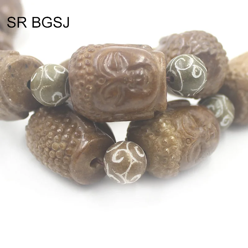 Free Shipping 20x28mm Carved Buddha Hua Show Jades Genuine Gems Craft Stone Beads Strand 15&quot | Украшения и аксессуары