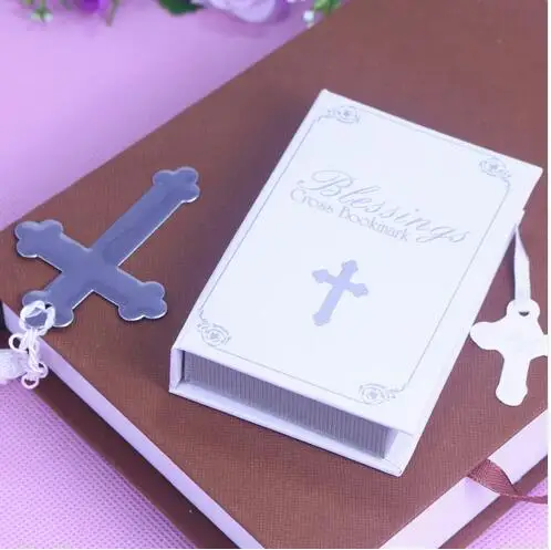 Серебряный Крест Закладки для свадьбы Baby Shower первые подарки для причастия сувениры 200