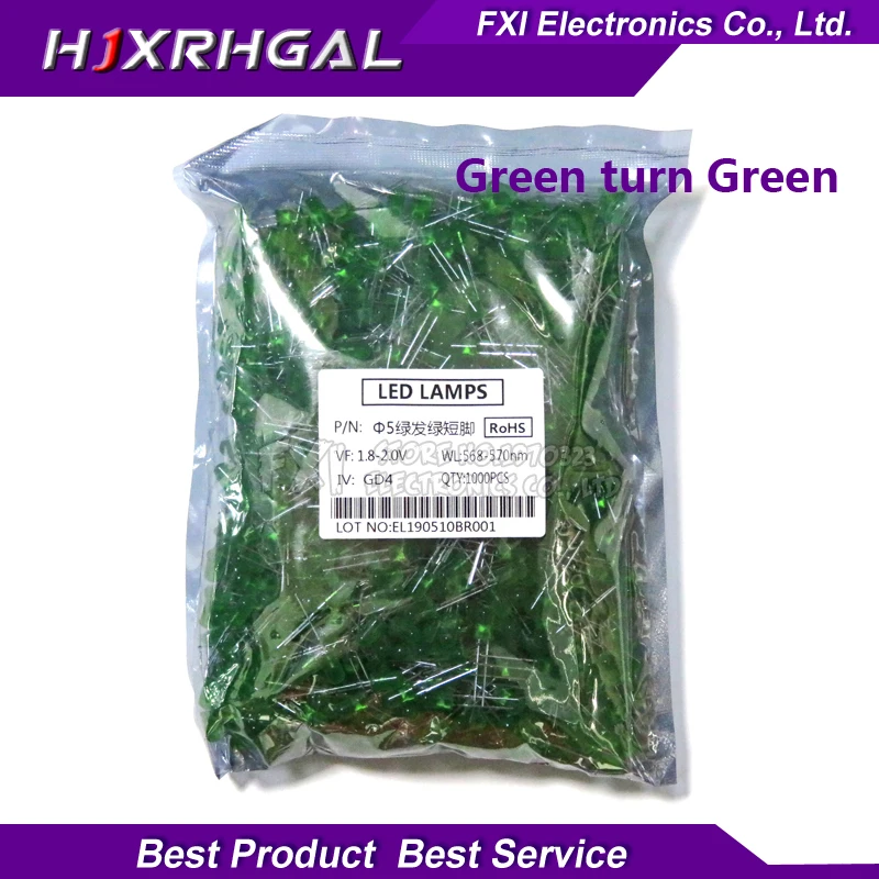 

1000pcs Green light-emitting Green turn Green 5mm led new original