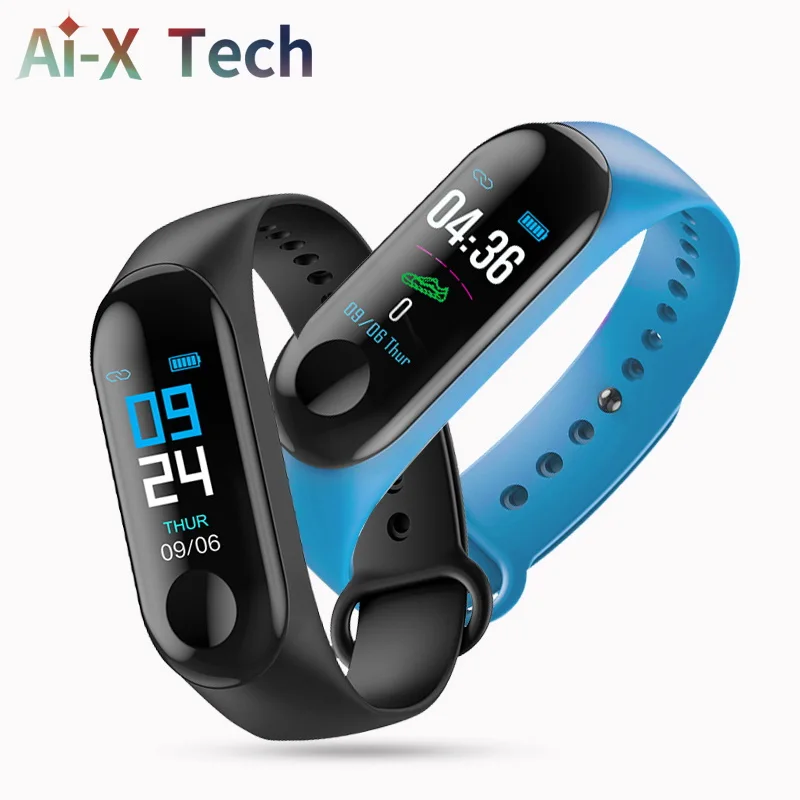 Ai X смарт Браслет фитнес браслет M3 band ips спортивные браслеты пульсометр
