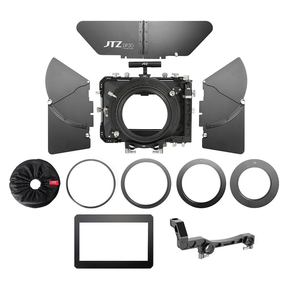 JTZ DP30 440 Cine углеродное волокно 4x" распашная Матовая коробка 15 мм/19 мм Система стержней