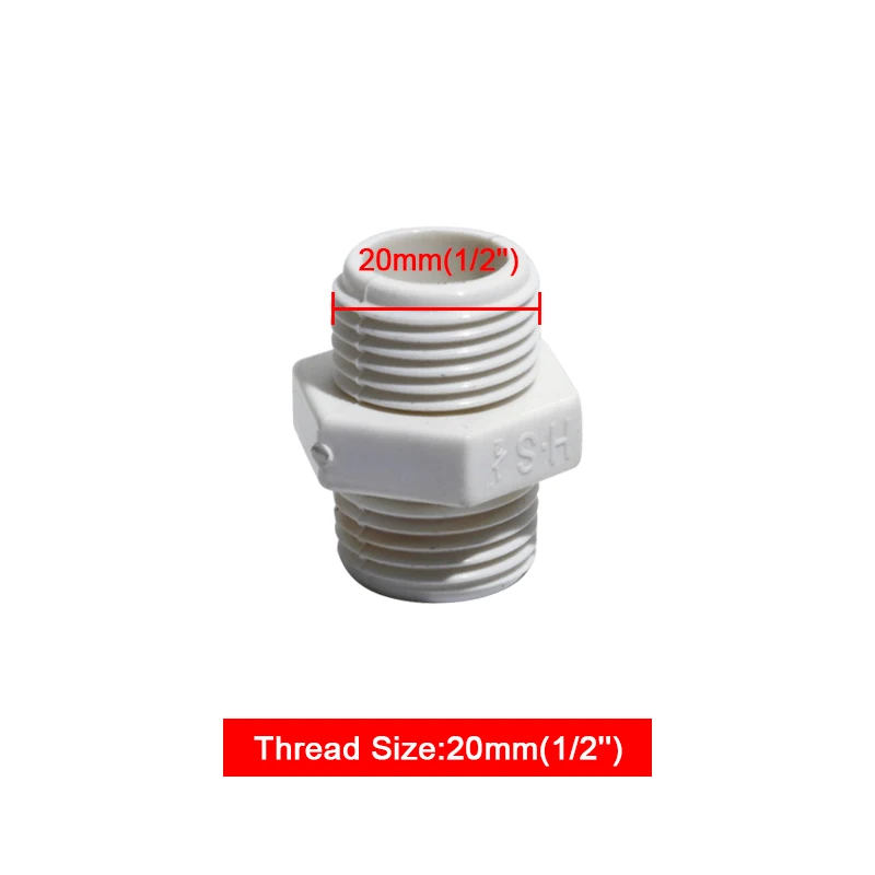 20mm 2 шт. PVC-U фитинг для водопроводной трубы наружная резьба Разъемы 20/25/32 мм трубы совместного UPVC Пластик водопроводные шланги совместной установки - Цвет: 20mm