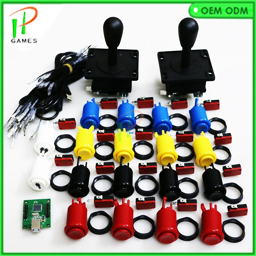 Arcade parts Bundles kit With classic American Joystick push button 2 players USB to jamma PC /PS3 board to DIY Arcade Machine