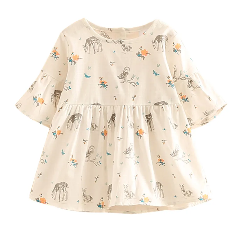 Футболка с рукавом три четверти и принтом для маленьких девочек Летние