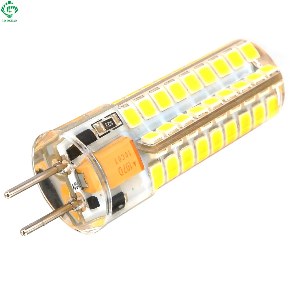 gy6.35 привел колба 12в AC / DC 4W 9W силикон лодку огня 48 SMD 2835 замены галогенных ламп 72