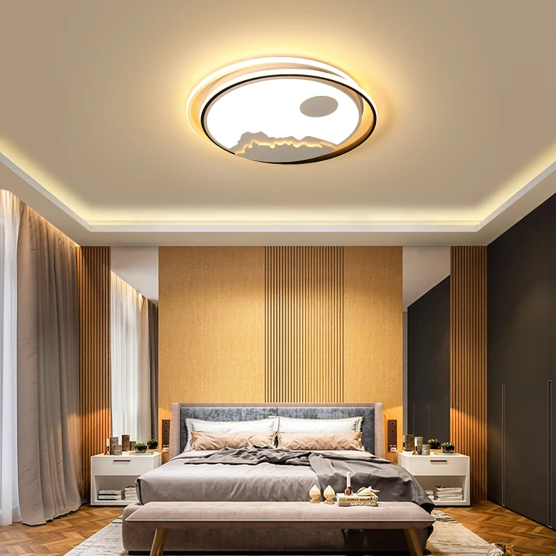 RC тусклый круглый светильник Современные светодиодные потолочные светильники