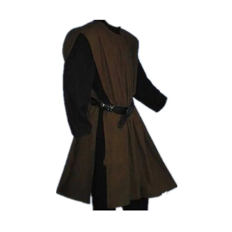 Medieval Warriors Knight Templar Crusader Costume For Adult Men Gown Shirt Top Cross Tabard Surcoat Tunic Clothes Belted 3XL 4XL |