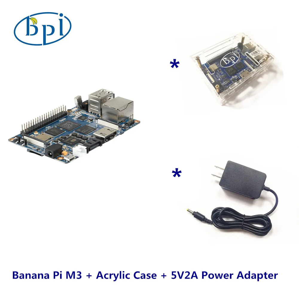 Banana Pi M3 +Acrylic Case+ 5V2A DC Power Set