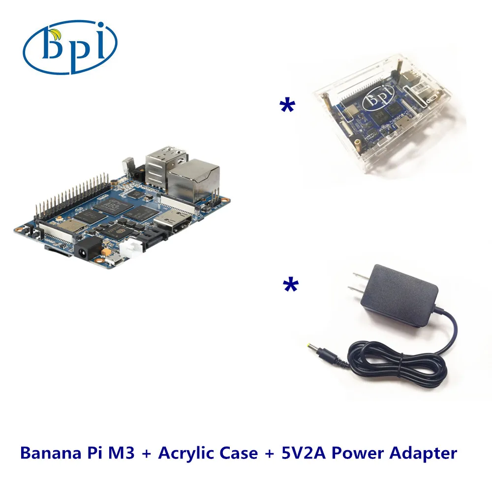Мини компьютер Banana Pi M3+чехол+зарядное устройство|Демонстрационные стенды| |