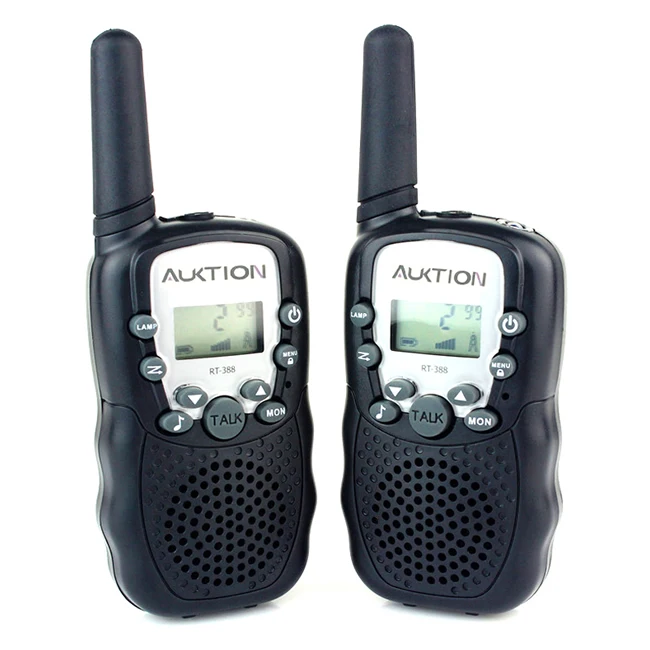 T-388 мини иди и болтай Walkie Talkie UHF 462,550-467,7125 МГц двухсторонняя радиоустановка 0,5 W 22CH для детей ЖК-дисплей Дисплей A0762Z(пара - Цвет: Черный