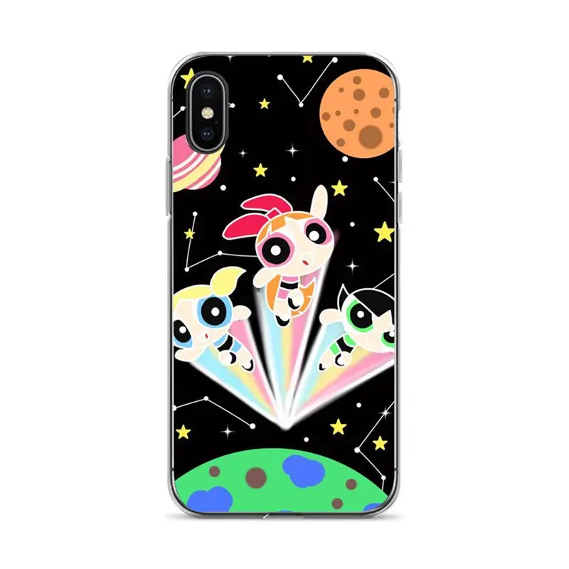 Чехол для телефона powerpuff girls Мягкий силиконовый чехол iPhone 6 plus 6s 7 8 X Coque