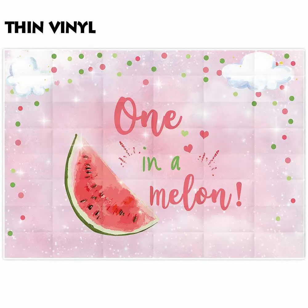 Funnytree backdrop for photographic studio Watermelon party pink sky cloud baby shower background photocall photobooth printed |