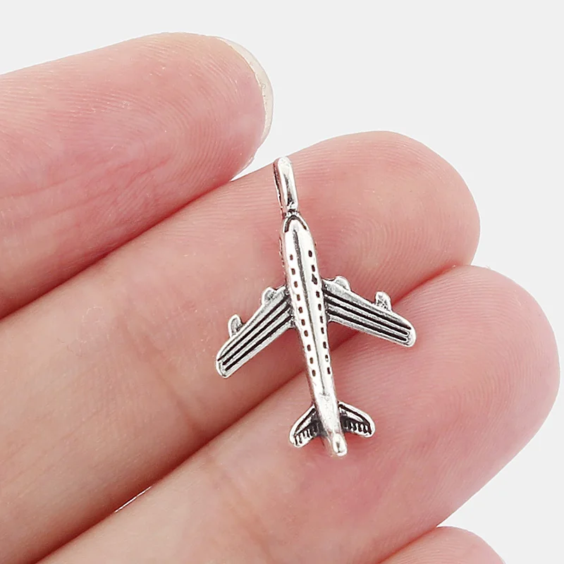 Самолёт 30 шт. Высота 23 х15 мм|antique silver|diy silverantique silver pendant |