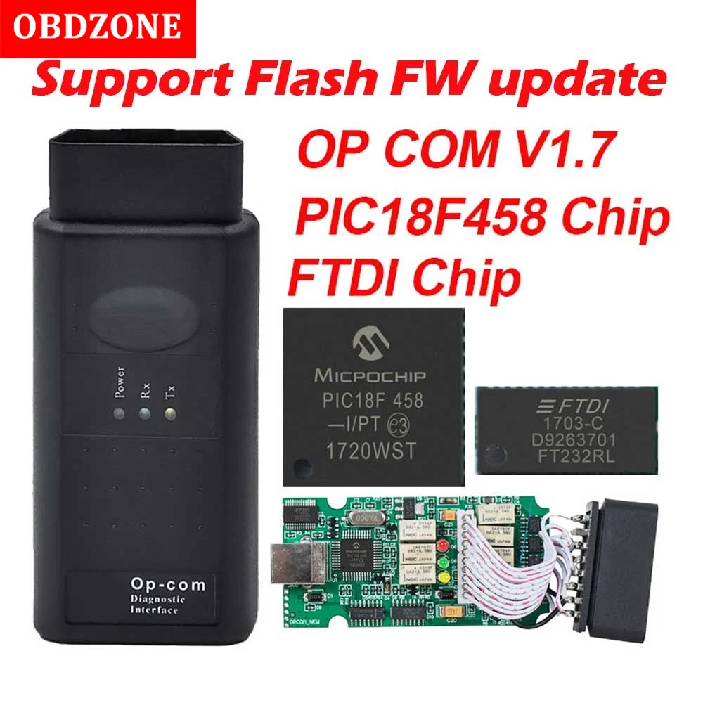 Диагностический кабель Opcom V1.70 2014V с чипом PIC18F458 FTDI FT232RL для Opel Op-Com Can Bus поддержка