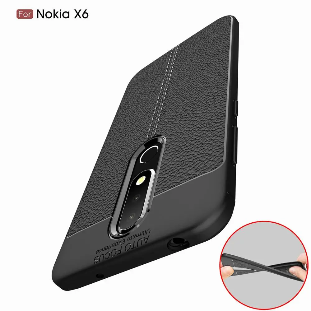 Чехол накладка с текстурой личи 5 8 для Nokia X6 чехол 6 1 NokiaX6 Nokia6.1 Plus 2018
