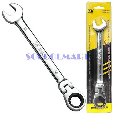 

Two-way 17mm Open 12 Point Ring End Reversible Ratcheting Ratchet Wrench