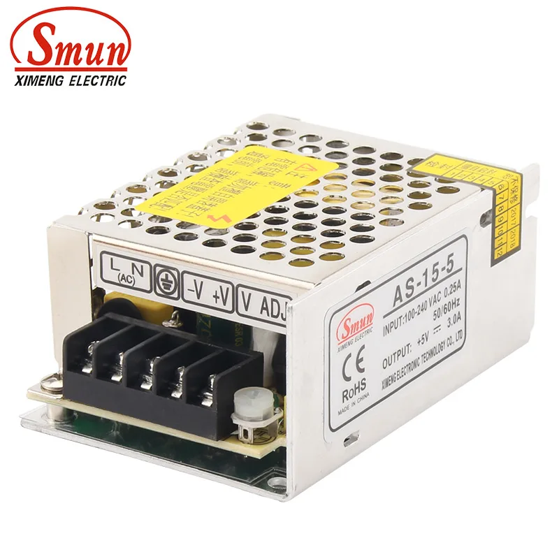 SMUN AS-15-5 15W 5V 3A Switching Power Supply SMPS For LED Lighting With 2 Years Warranty | Обустройство дома