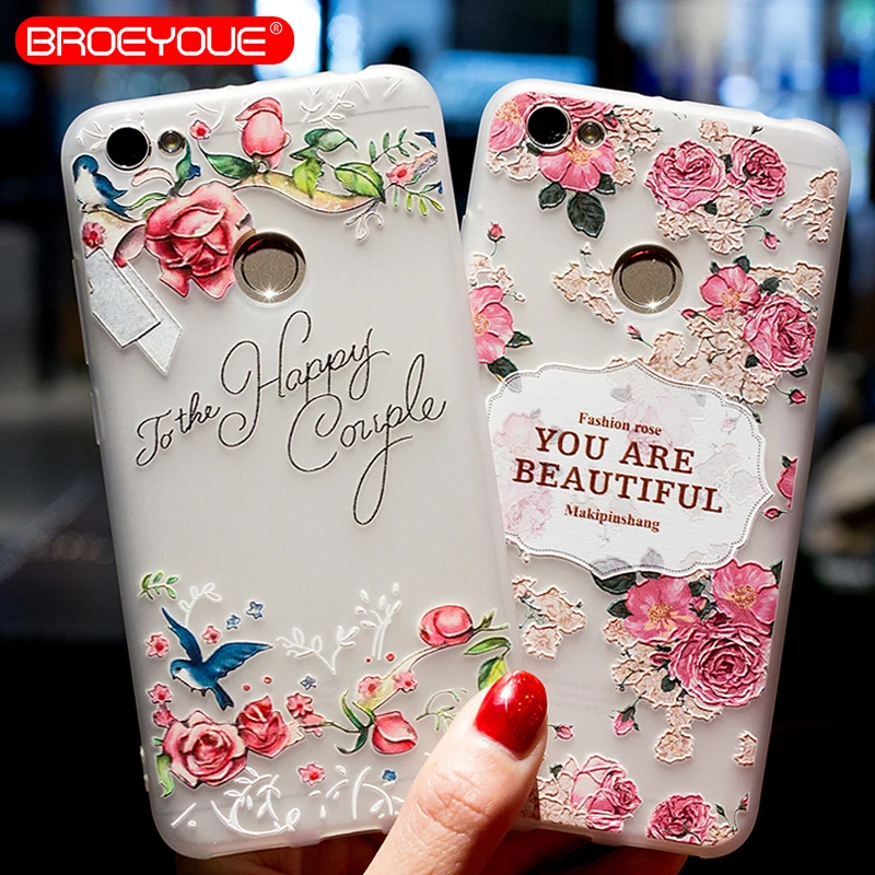 BROEYOUE Case For Xiaomi Redmi 4A 4X Note 4 5A Mi A1 5X Relief Silicone iPhone 5 5S SE 6 6S 7 8 Plus X Cases Cover |