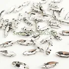 Бесплатная доставка 50 шт.упак. 4x15 мм лошадиный глаз белого цвета в виде плоские стеклянные кристаллы пришить стразы, Diy аксессуары для одежды