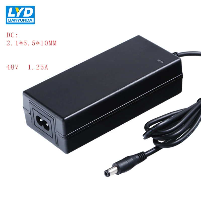 US 48 V/1.25A 5 мм * 2 1 ac dc адаптер питания для электрического оборудования
