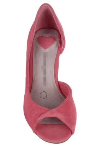 Сексуальные туфли из натуральной кожи peep toe, женские туфли на высоких каблуках женская обувь - Цвет: Розовый
