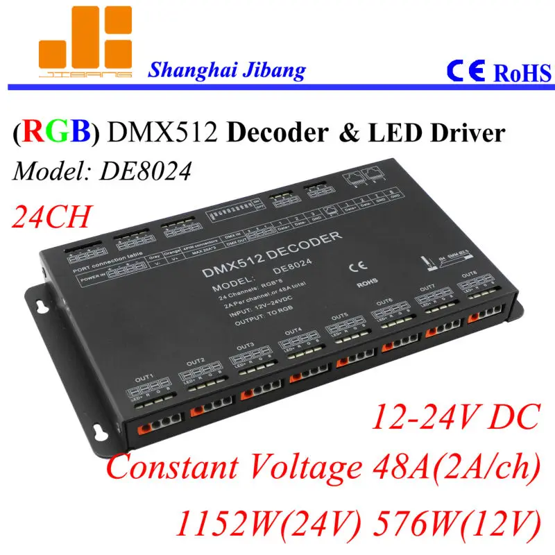 Бесплатная доставка декодер DMX и светодиодный драйвер контроллер RGB с обратной
