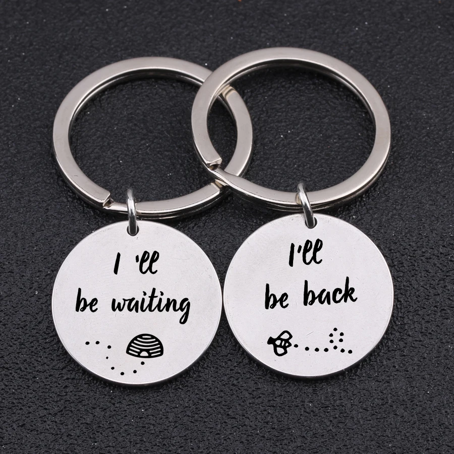 1 пара брелоков для влюбленных ювелирные изделия девушек с гравировкой Я буду