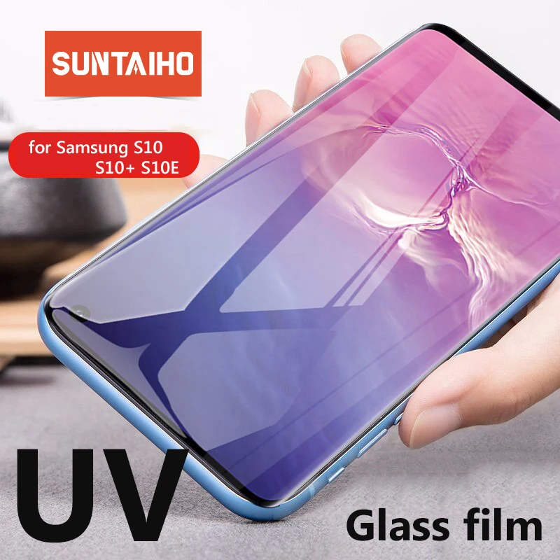 Закаленное стекло Suntaiho для Samsung Galaxy S10 Plus S9 plus прозрачное с жидким УФ покрытием
