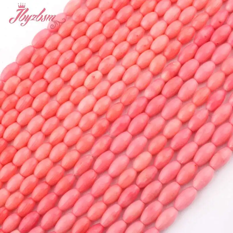 5x8 3x6mm Smooth Oval Pink Coral Beads Natural Stone Loose For DIY Women Necklace Bracelets Earring Jewelry Making 15&quot | Украшения и
