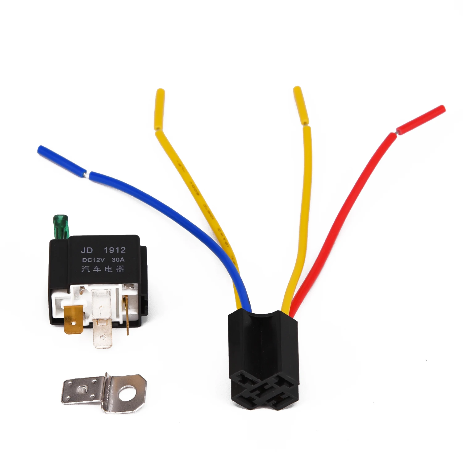 Автомобильное реле с цоколем/проводами/предохранителем полиамидный Amp