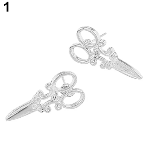Unique Scissors Shape Design Punk Female Earring Girls Ear Stud Earrings for Women 2020 Brincos Fashion Jewelry Gift Wholesale | Украшения