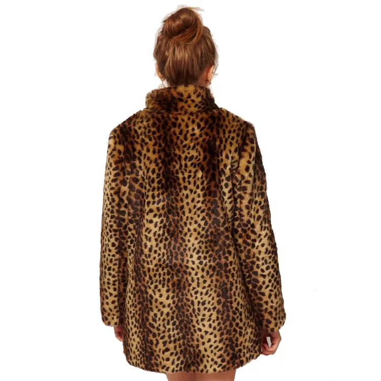 Модные леопардовые искусственной норки енота double faced Мех животных Для женщин