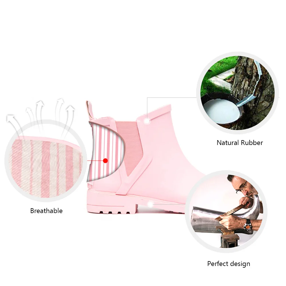 

Women Rubber Boots Ankle Short Boots Rain Boots Women Waterproof Shoes Non-Slip Girls Fashion Rain Footwear