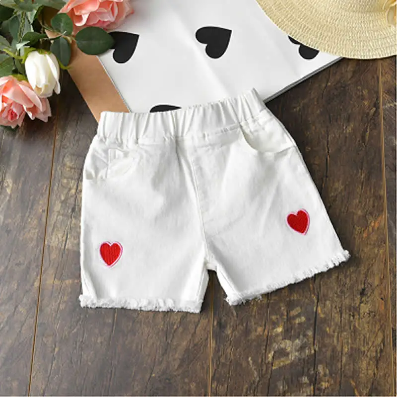 Girls Shorts Thin Girl Jeans Loose Children's Clothes Pants Summer Love Hot Kids Cute Short Pant Pocket Denim | Детская одежда и