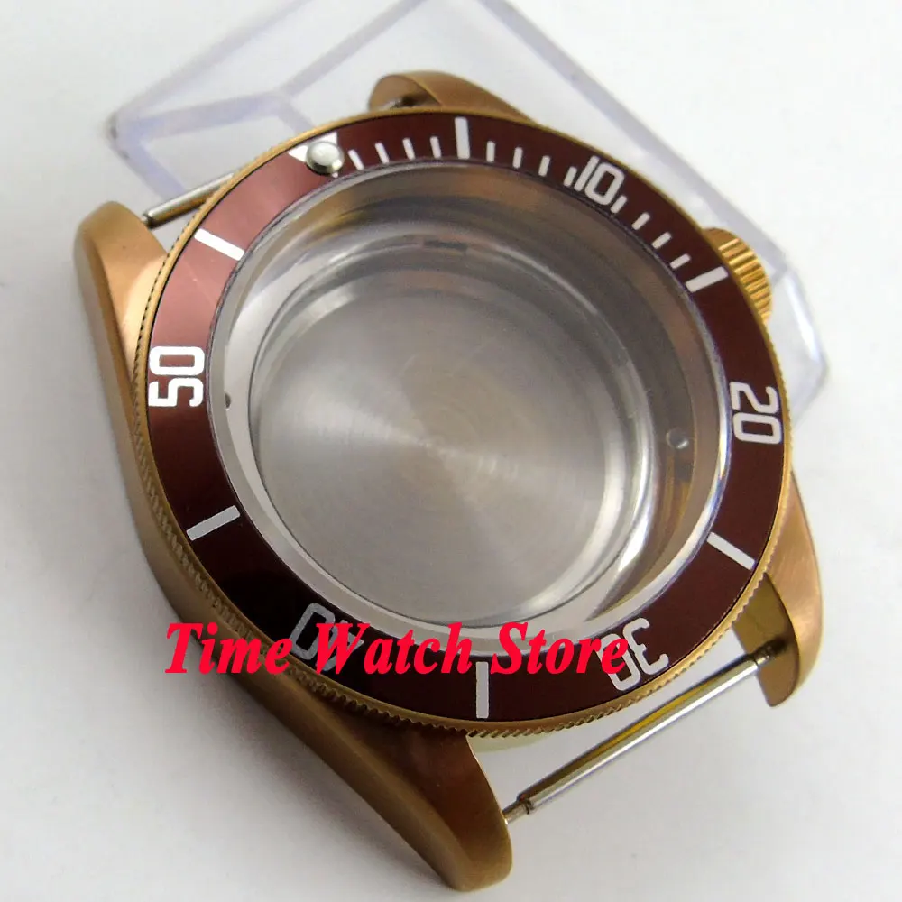 41 мм Бронзовая рамка часы с сапфировым стеклом чехол подходит для MIYOTA 8215 821A 8205