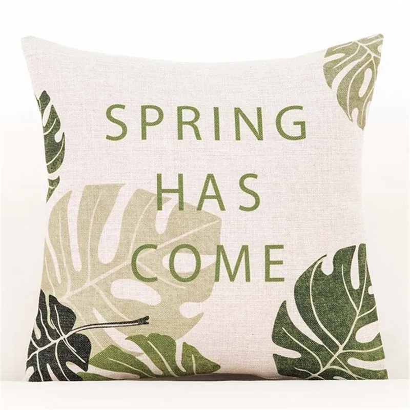 Наволочки с зелеными листьями украшение для подушки в стиле ботанической