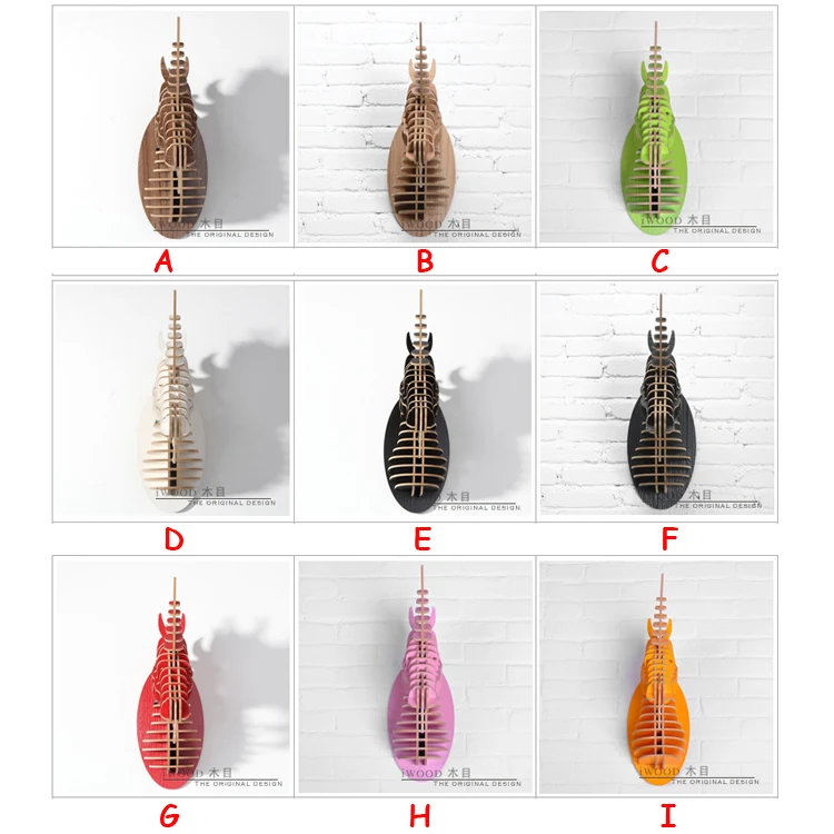 

1 set 9 Color 5mm MDF Wood Animals Head Creative Wooden Unicorn Wall Hanging Artwork For Art Home Wall Decoration IW-WD003