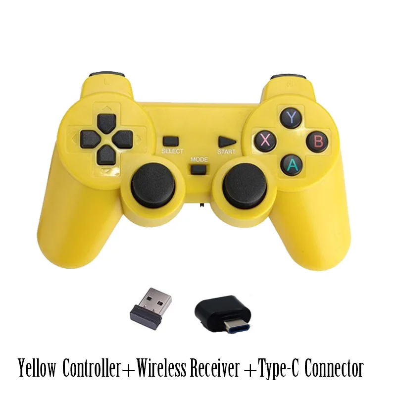 Yellow Type-C Беспроводные Игровые приставки для Android смартфона/планшета/ПК/PS3/tv Box игровой контроллер для Smart tv set top box - Цвет: Yellow Type-C