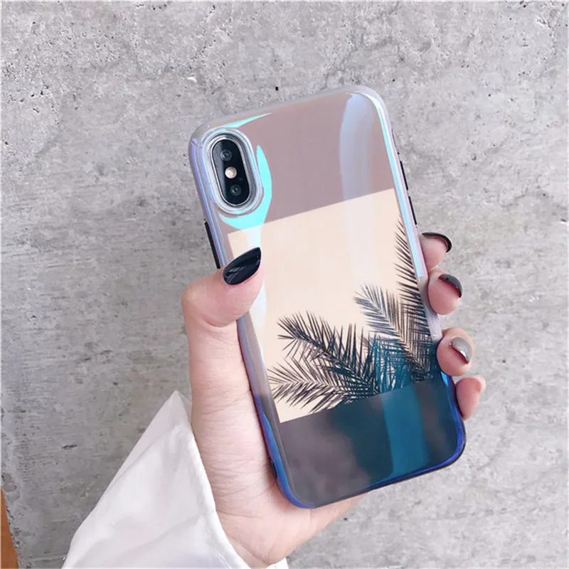 Blu-ray Лето Коко морской пляж телефон чехлы для iphone X 7 Plus 8 плюс Блестящий Мягкие TPU